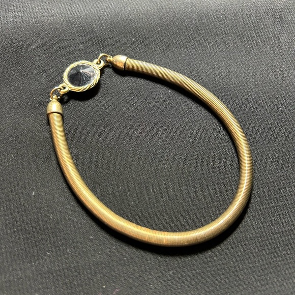 VYG Gold Tone Metal Coiled Bracelet with black accent. Unique find!! - Picture 7 of 7